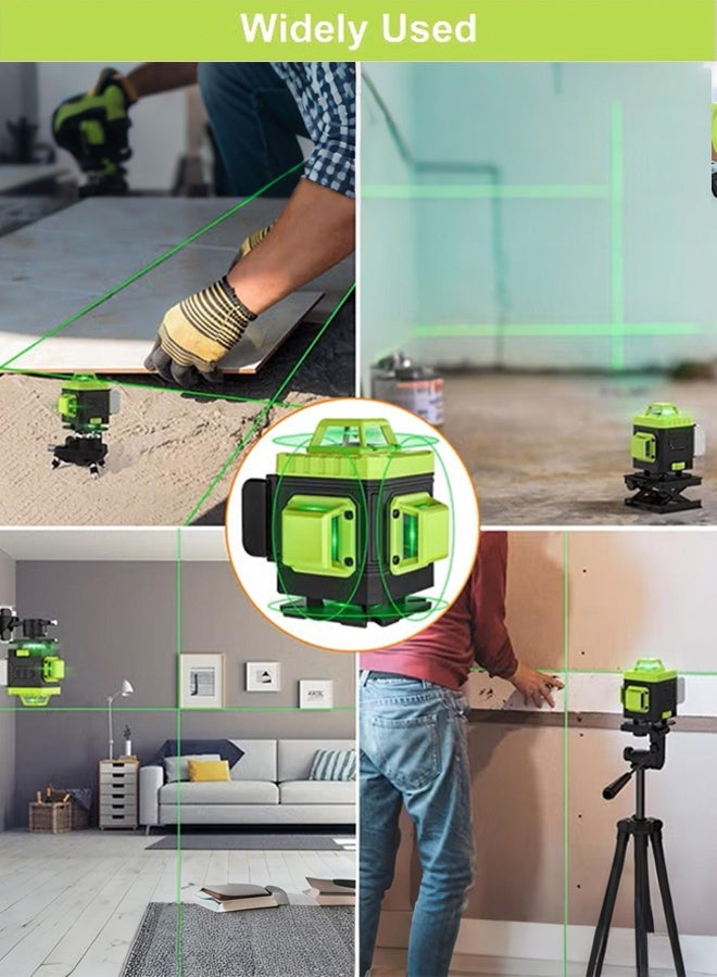 ALongDeng Laser Level Green Self Levelling 4x360° 16 Line Green Lasers for Construction and Picture Hanging Rechargeable Battery Remote Controller Magnetic Rotating Stand Included Vertical Horizontal - Image 5
